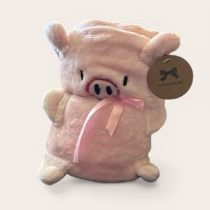 Handmade Pink Plush Pig blanket - Kids